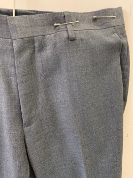 J CREW, Heather Gray, Wool, Solid, Zip Front, Hook N Eye Closure, 4 Pockets, Flat Front, Creased