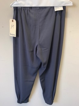BABATON, Gray, Acetate, Polyester, Solid, Elastic Waist & Cuffs, Jogger, 2 Pocket, Mid Rise Ankle Length