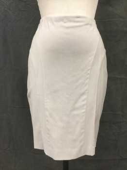 Womens, Skirt, Knee Length, HUGO BOSS, Sand, Wool, Viscose, Solid, 8, Knee Length, Curved Panels From Side Seams, Back Zip, Back Vent