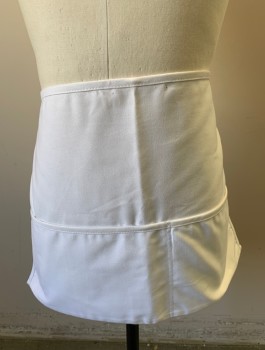 CINTAS, White, Poly/Cotton, Solid, Twill, 3 Pockets/Compartments, Self Ties at Waist