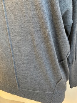 Womens, Pullover, WORTHINGTON, Charcoal Gray, Polyester, Viscose, Solid, XL, Ribbed Knit Scoop Neck/Waistband/Cuff, Center Front/Center Back Seam
