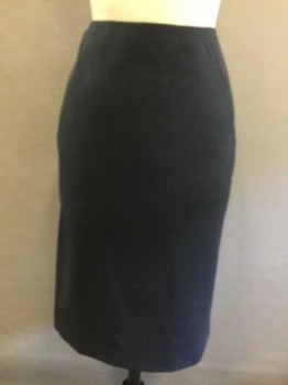 Womens, Skirt, Knee Length, THEORY, Charcoal Gray, Wool, Spandex, Solid, 6, Pencil Skirt, CB Zipper, Diagonal Seams From Front to Back 2 Vents