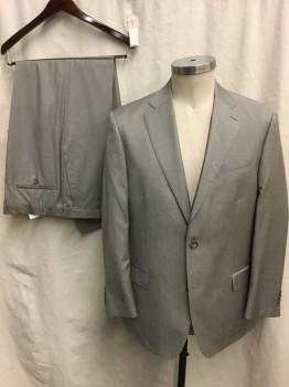 Mens, Suit, Jacket, GALANTE UOMO, Taupe, Wool, Solid, 46R, Single Breasted, 2 Buttons,  Notched Lapel, Hand Picked Collar/Lapel,