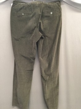Mens, Casual Pants, NL, Dk Brown, Cotton, Solid, 34/32, Corduroy, Flat Front,