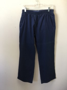 DICKIES, Navy Blue, Polyester, Cotton, Solid, Elastic Waistband, 2 Side Pockets, 1 Back Pocket