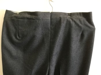 Mens, Slacks, ACADEMY AWARD CLOTHE, Dk Gray, Wool, Solid, Ins:33, W:32, Flat Front, Button Tab Waist, Zip Fly, 4 Pockets, Including 1 Small Watch Pocket in Front, and 1 Welt Pocket in Back, Straight Leg, No Belt Loops