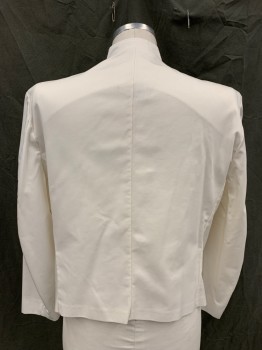 Mens,  Waiter Jacket, ANGELICA, White, Poly/Cotton, Solid, L, Double Breasted, Gold Buttons, Mandarin Collar, Long Sleeves