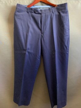 Mens, Suit, Pants, Tommy Hilfiger, Navy Blue, Wool, Solid, 30, 36, Belt Loops, 4 Pockets, Zip Fly, Offset Front Button