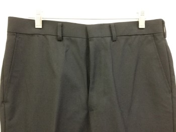 MURPHY & HARTELIUS, Black, Polyester, Solid, Black, Flat Front, Zip Front, 4 Pockets