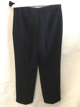 SUIT STUDIO, Black, Polyester, Solid, 1.5" Waistband with 1 Button, Side Zip