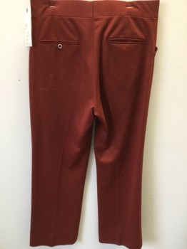 N/L, Brick Red, Polyester, Solid, Flat Front, 4 Pockets,