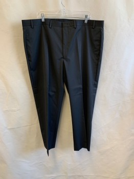 MARC JACOBS, Black, Wool, Stripes - Pin, Side Pockets, Zip Front, Flat Front, 2 Back Pockets