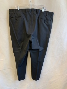 MARC JACOBS, Black, Wool, Stripes - Pin, Side Pockets, Zip Front, Flat Front, 2 Back Pockets