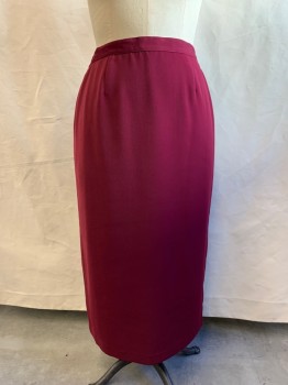 Womens, Suit, Skirt, DIVA'S COUTURE, Dk Red, Polyester, Solid, W 34, 16, Ankle Length, Elastic Side Waistband, Zip Back, Center Back Slit