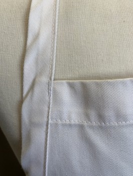 CHEF WORKS, White, Poly/Cotton, Solid, Twill, No Pockets, Self Ties at Waist, Multiples