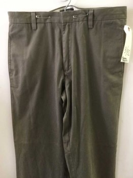 Mens, Casual Pants, BANANA REPUBLIC, Brown, Cotton, 30, 31, Brushed Cotton, Flat Front, Zip Front, 4 Pockets, Belt Loops,