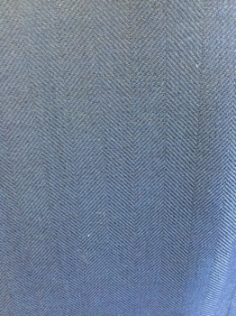 DI STEFANO, Royal Blue, Wool, Herringbone, Notched Lapel, 2 Button Front, 3 Pocket Flap, Self Ghost Herringbone Stripe