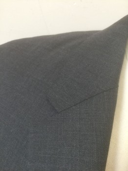 Mens, Suit, Jacket, THEORY, Gray, Wool, Solid, 38S, Single Breasted, Notched Lapel, 2 Buttons, 3 Pockets