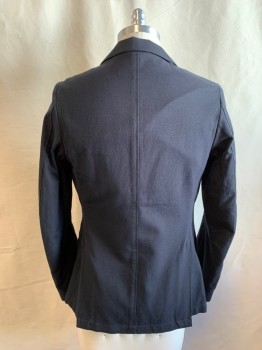 G STAR, Black, Cotton, Solid, Pique, Single Breasted, Collar Attached, Notched Lapel, 3 Buttons,  2 Pockets