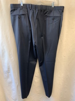 Mens, Suit, Pants, JOSEPH ABBOUD, Navy Blue, Black, Wool, 2 Color Weave, 31, 42/, Side Pockets, Zip Front, Flat Front