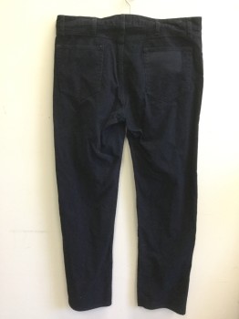 Mens, Casual Pants, L. L. BEAN, Navy Blue, Cotton, Solid, 36/34, Corduroy, Flat Front, Jean Style 5 Pockets, Zip Fly, Belt Loops