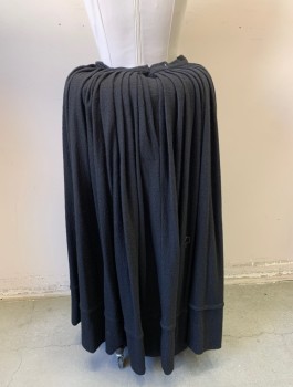 N/L MTO, Black, Wool, Solid, 1" Wide Waistband, Pleated at Back and Sides, Hook & Bar Closures at Back Waist, Floor Length, 1" Wide Tuck Near Hem, Made To Order Reproduction