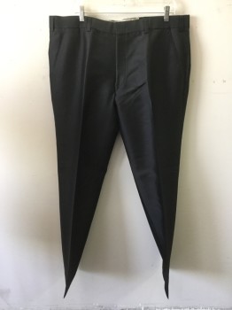 HIGH SOCIETY, Black, Polyester, Solid, Iridescent, Flat Front, Zip Fly, 4 Pockets, Belt Loops, Back Extra Panel