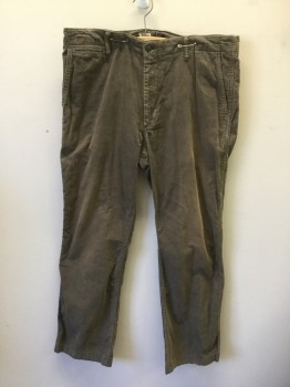 Mens, Casual Pants, GAP, Brown, Cotton, Solid, 36/31, Corduroy, Zip Fly, 4 Pockets, + Watch Pocket, Belt Loops