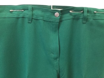 ST CHARBEL, Dk Green, Polyester, Solid, Flat Front, 2 Rear Pockets