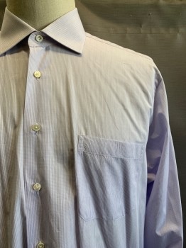 ROBERT TALBOTT, Lavender Purple, White, Cotton, Grid , L/S, Button Front, Collar Attached, Chest Pocket
