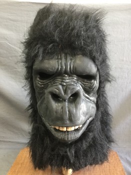 MTO, Black, Synthetic, Rubber, Gorilla Head, Faux Fur with Rubber Face