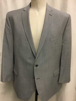 Mens, Suit, Jacket, CALVIN KLEIN, Taupe, Wool, 48L, Single Breasted, 2 Buttons,  Notched Lapel, 3 Pockets, Tiny Dotted Weave Cream & Brown = Taupe