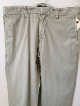Mens, Casual Pants, BANANA REPUBLIC, Beige, Cotton, Solid, 30, 32, Flat Front, Zip Front, Belt Loops, 4 Pockets, Aged/Distressed,