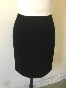 Womens, 1990s Vintage, Suit, Skirt, ELLEN TRACY, Black, Rayon, Acetate, Solid, W:32, Pencil Skirt, Knee Length, 1/2 Wide Waistband, Darts at Waist, Late 1980's/Early 1990's