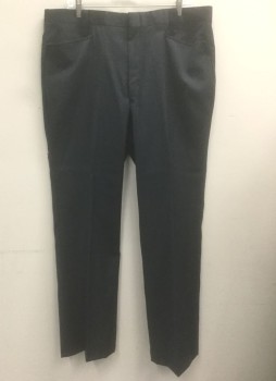 WARREN SEWELL, Slate Gray, Polyester, Solid, Stripes - Pin, Western Suit Pants, Flat Front, Slanted Front Pockets, Zip Fly, Western Styling on Back Pocket Flaps and Belt Loops, Boot Cut Leg