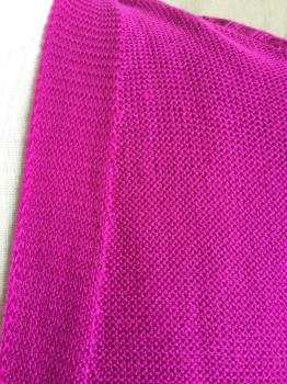 WORTHINGTON, Fuchsia Pink, Acrylic, Solid, Self Ribbed & Diagonal Pattern, Ribbed  Open Front & 3/4 Sleeves Trim