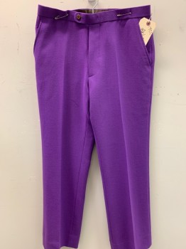N/L, Purple, Wool, Solid, Flat Front, 4 Pockets,