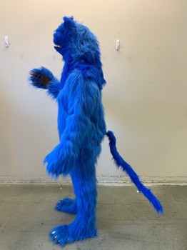 MTO, Blue, Synthetic, Solid, "Grateful Dead" Bear-Panther, Plush Furry Body, Long Sleeves, Full Legs with Stirrups at Leg Openings, Velcro Closure at Center Back. Wired "Tail" in Back (There are Other Bear-Panthers in Yellow, Green and Pink in Stock), Cat
