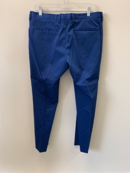 Mens, Suit, Pants, ZARA, Blue, Polyester, Viscose, Textured Fabric, 35/30, Side Pockets, Zip Front, F.F, 2 Back Pockets