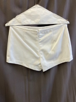 ROSIE, White, Polyester, Tennis, No Pckts, Zip Back, H&E @ Back Waist