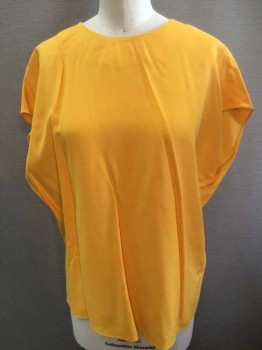 & OTHER STORIES, Turmeric Yellow, Viscose, Solid, Sleeveless, Round Neck,  1/4 Zipper Center Back,