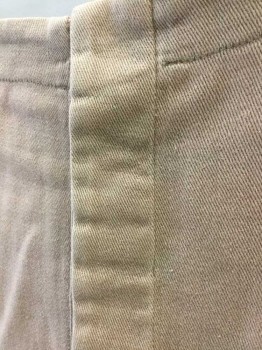Mens, Historical Fiction Pants, N/L, Beige, Cotton, Solid, Ins:30, W:36, Lightweight Twill, Button Fly, Suspender Buttons Inside Waist, No Pockets, Made To Order Reproduction Western Wear, **Has Some Stains Throughout, 1800's