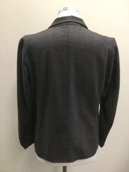 NL, Charcoal Gray, Gray, Red, Wool, Stripes, 4 Button Single Breasted, 3 Patch Pockets,