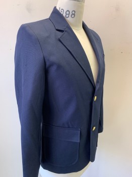 Childrens, Blazer, FRENCH TOAST, Navy Blue, Polyester, Solid, 18, 2 Button Front, Notched Lapel, 3 Pockets,
