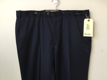 BRITCHES, Navy Blue, Wool, Solid, Flat Front, 4 Pockets,