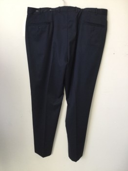 BRITCHES, Navy Blue, Wool, Solid, Flat Front, 4 Pockets,
