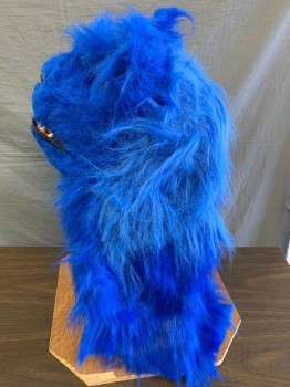 MTO, Blue, Synthetic, Solid, Panther Head, Faux Fur, Mouth Opens a Little,