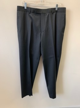 Mens, Suit, Pants, HUGO BOSS, Dk Gray, Wool, 36/28., Side Pockets, Zip Front, F.F, 2 Back Pockets