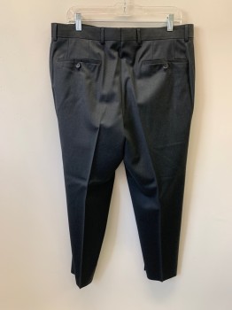 Mens, Suit, Pants, HUGO BOSS, Dk Gray, Wool, 36/28., Side Pockets, Zip Front, F.F, 2 Back Pockets