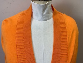 Womens, Sweater, LANE BRYANT, Orange, Cotton, 22/24, No Closures, Rib Knit and Purl Lapel, Long Sleeves,